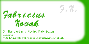 fabricius novak business card