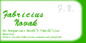 fabricius novak business card